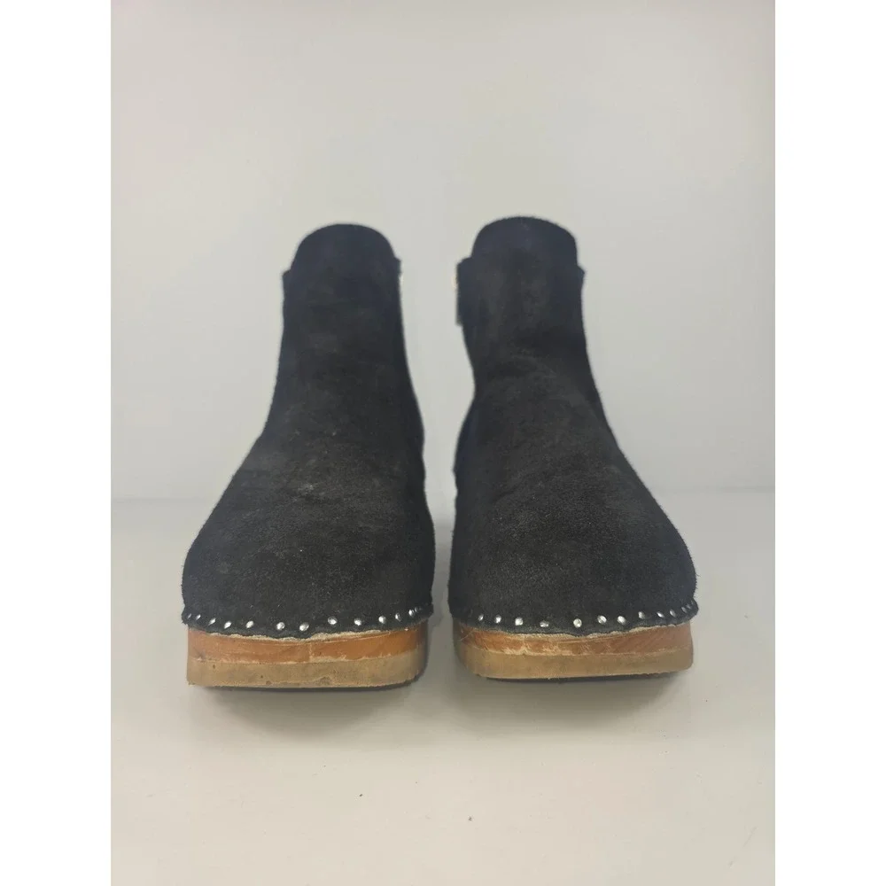 Troentorp Bastad Black Suede Shearling Lined Women's Ankle Boors Size EU 38- US8